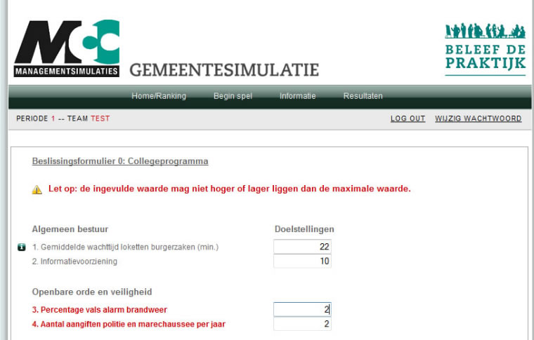 Gemeente Simulatie Game